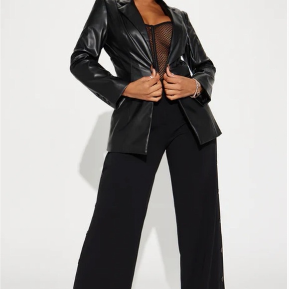 Sale! Fashion Nova Sleek Black Leather Blazer SOLD OUT!!! - Picture 2 of 10